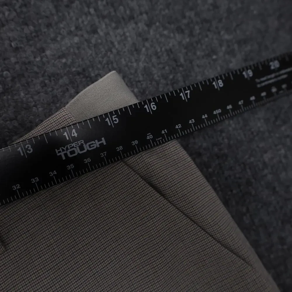 Uniqlo Dress Pants Mens 31x29 Beige Check Slim Fit Stretch Elastic Waist Office